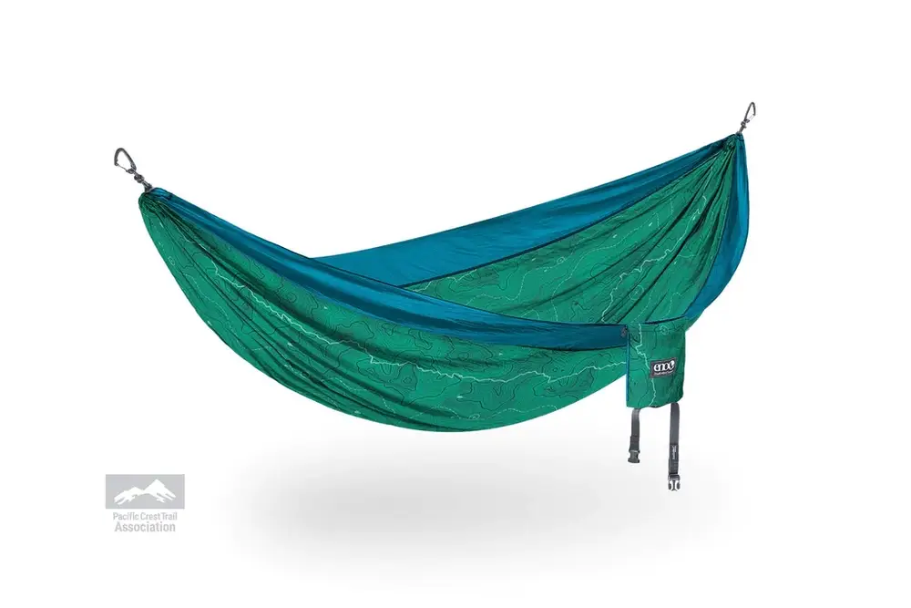 Hamak turystyczny ENO DoubleNest PRINT Giving Back - Topo PCT/Teal Dostępne od ręki