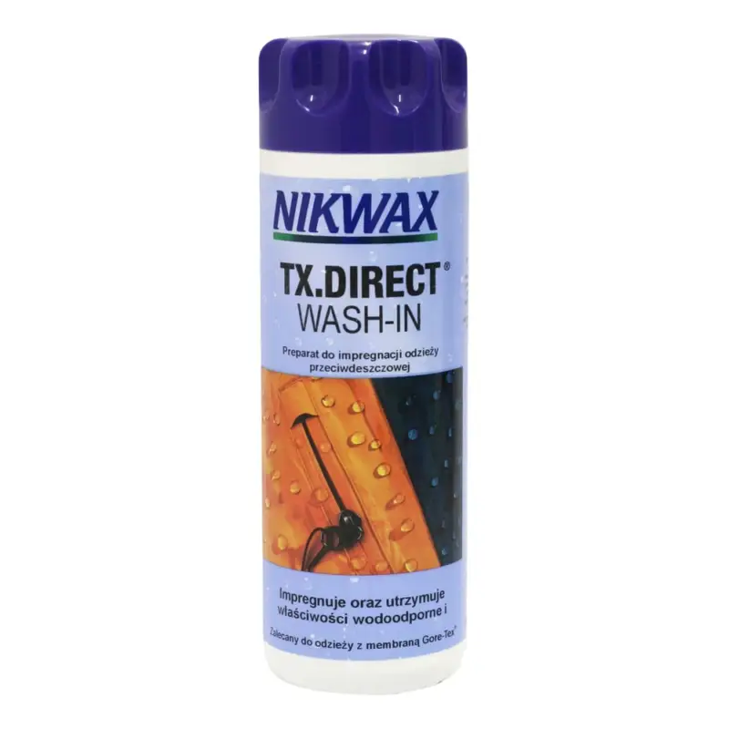Bezpieczna płatność Nikwax - Impregnat do odzieży przeciwdeszczowej - TX.Direct - Wash-In - 300 ml