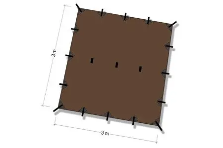 Oferta limitowana Płachta biwakowa - Tarp 3x3 - DD Hammocks - Coyot Brown