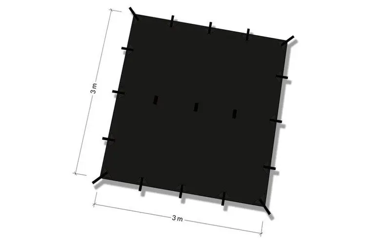 Płachta biwakowa - Tarp 3x3 - DD Hammocks - Jet Black Popularny