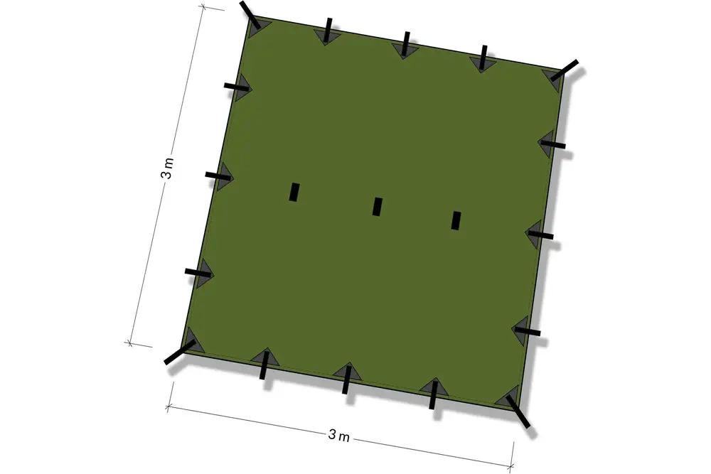 Płachta biwakowa - Tarp 3x3 - DD Hammocks - Olive Dostępne od ręki