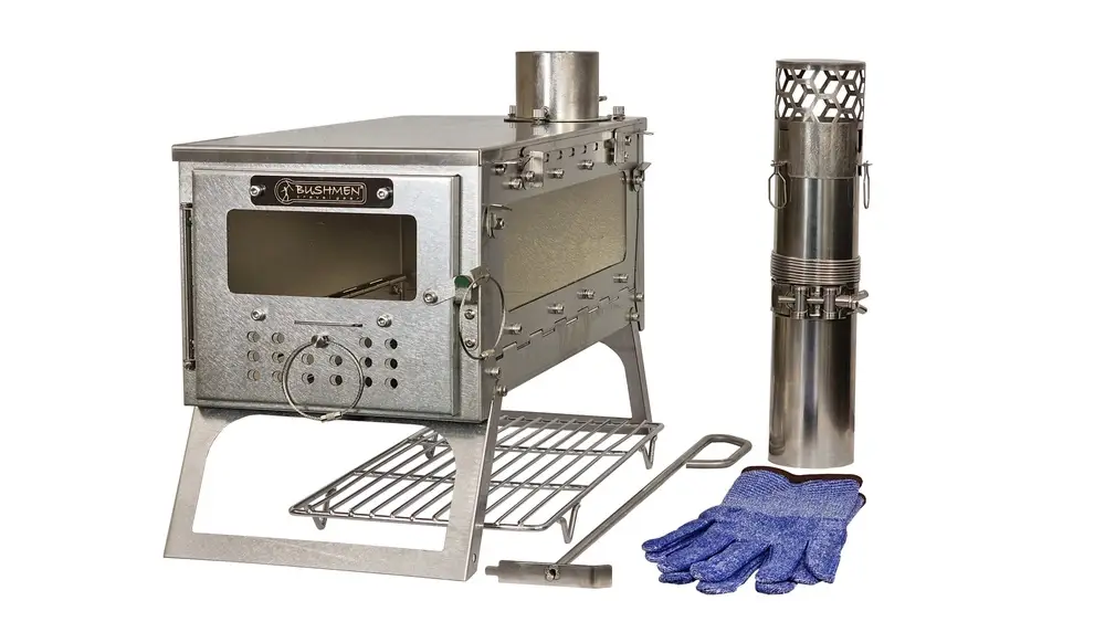 Bushmen - Piecyk namiotowy Fastfold Camping Stove L2W - Duży - z dwoma oknami Promocja