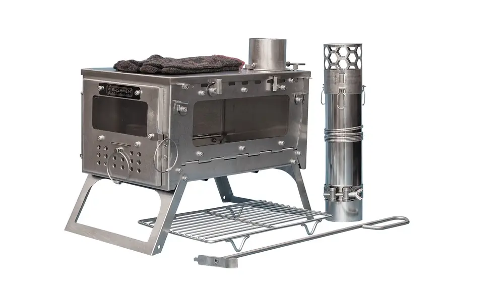Ostatnie sztuki Bushmen - Piecyk namiotowy Fastfold Camping Stove S2W - Kompaktowy - z dwoma oknami