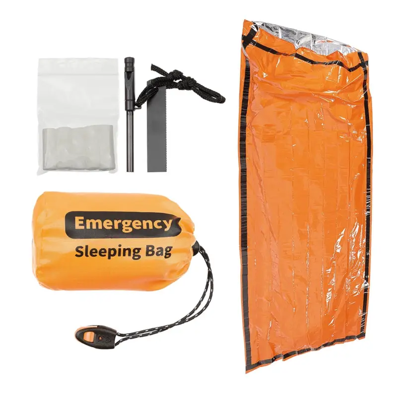 Fox Outdoor - Awaryjny śpiwór termiczny z krzesiwem - Pomarańczowy - 31100 Taniej