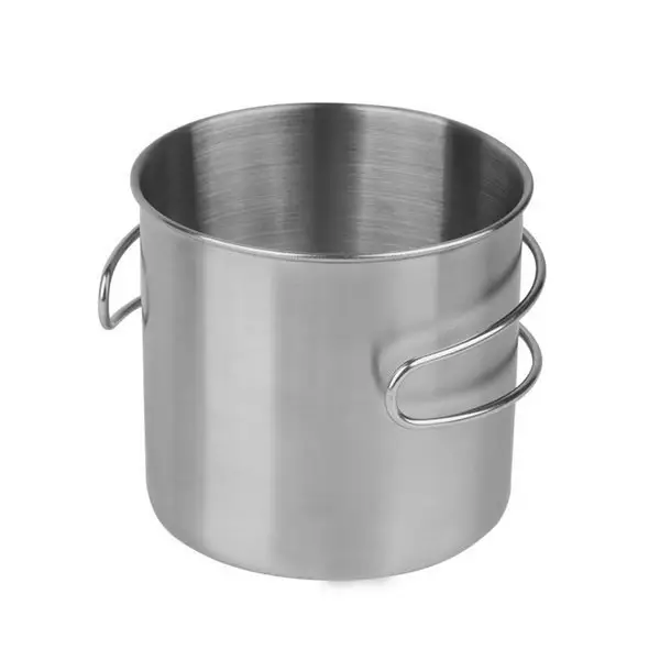 Kubek stalowy ze składanym uchwytem - 0,6L - Mil-Tec Łatwy zwrot