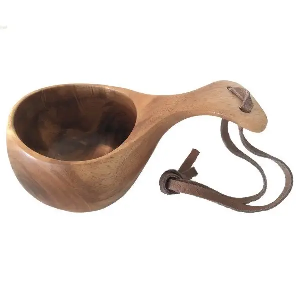 Premium Kuksa - średnia z uchwytem - Ręcznie robiona