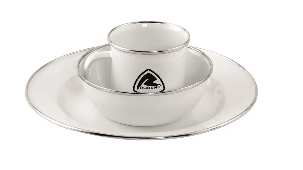 Robens - Zestaw emaliowanych naczyń turystycznych - Tongass Single Enamel Set 3szt Bezpieczne zakupy