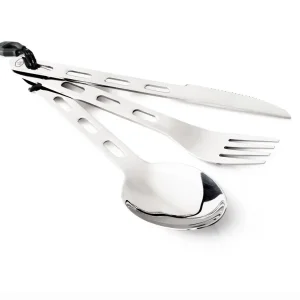 Hit cenowy Sztućce turystyczne - GSI Glacier Stainless Folding 3 pc Ring Cutlery