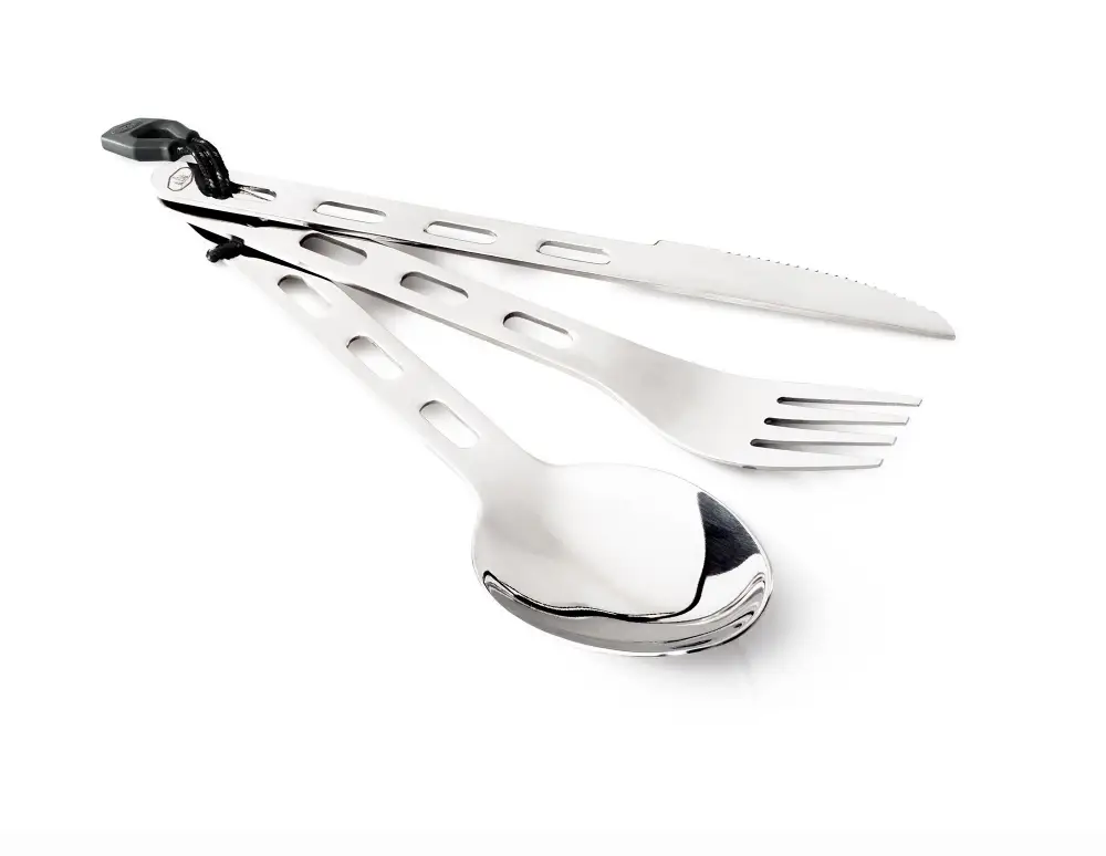 Hit cenowy Sztućce turystyczne - GSI Glacier Stainless Folding 3 pc Ring Cutlery