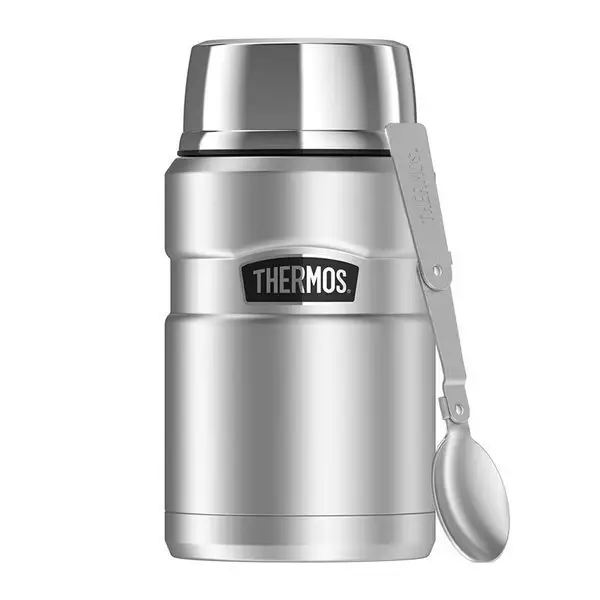 Sprawdź teraz Termos obiadowy z łyżką i kubkiem Thermos Style 0,71L - srebrny