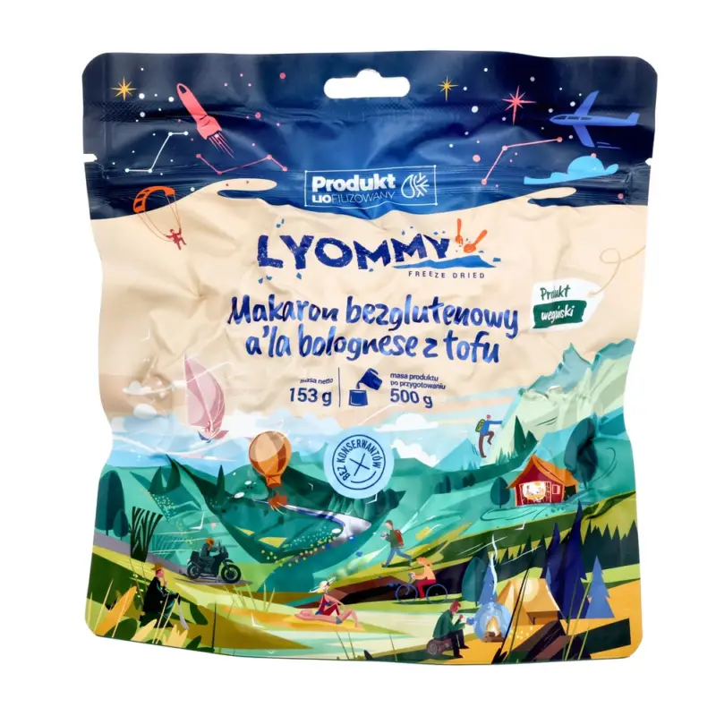 Lyommy - Żywność liofilizowana Makaron a'la bolognese z tofu 500 g Hit cenowy