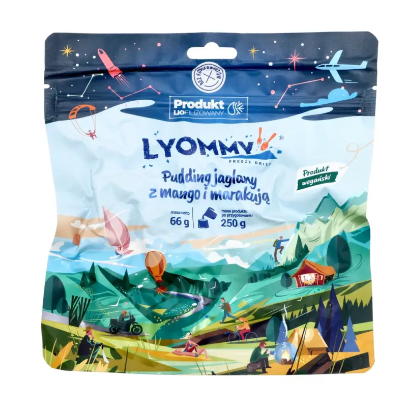 Szybka wysyłka Lyommy - Żywność liofilizowana Pudding jaglany z mango i marakują