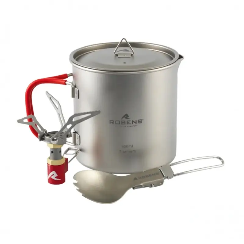 Robens - Zestaw do gotowania tytanowy Fire Wisp Solo Cook Set Ultralight 650 ml - silver Najlepsza cena