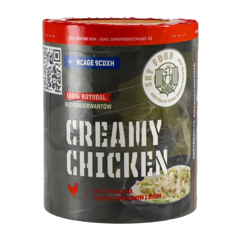Nie przegap SKYFOOD - Danie samopodgrzewające Filet z kurczaka w sosie koperkowym z ryżem 400 g