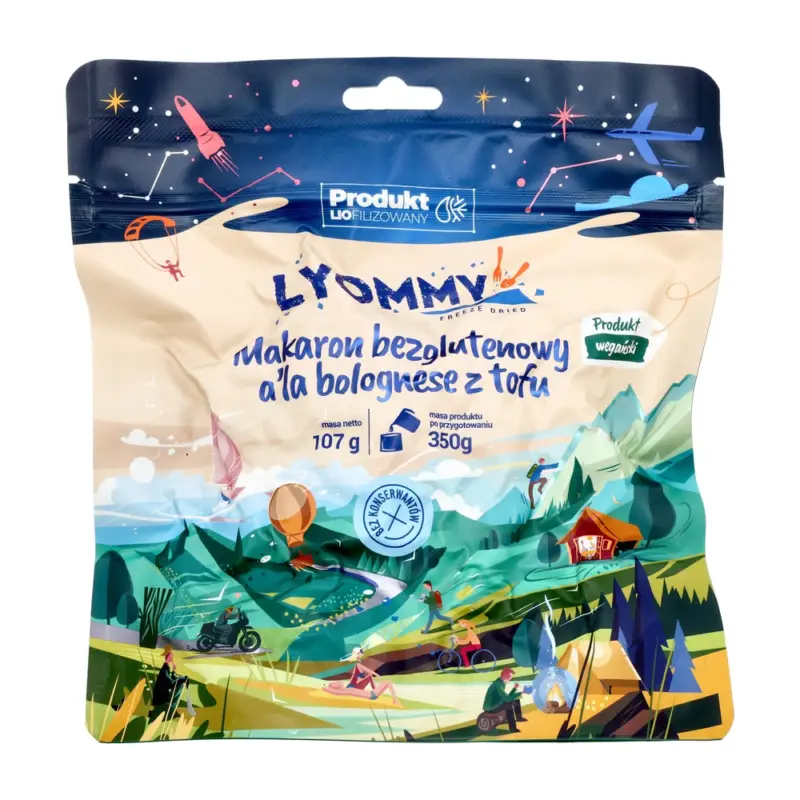 Oferta czasowa Lyommy - Żywność liofilizowana Makaron a'la bolognese z tofu 350 g