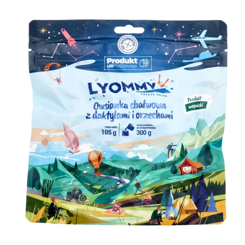 Lyommy - Żywność liofilizowana Owsianka chałwowa z daktylami i orzechami Hit cenowy