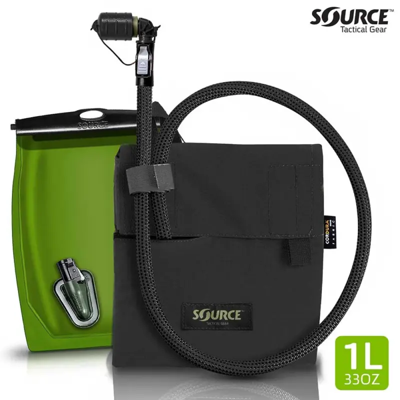 Wyjątkowa oferta Source - Bukłak na wodę Kangaroo Canteen 1L z pokrowcem - Black