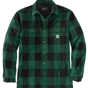 Carhartt- Koszula Kurtka Hubbard Sherpa Lined Shirt Jac - Zielona Hit sprzedaży