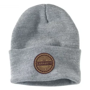 Carhartt - Czapka Knit Rugged Wear Patch Beanie - Heather Grey Ekspresowa dostawa