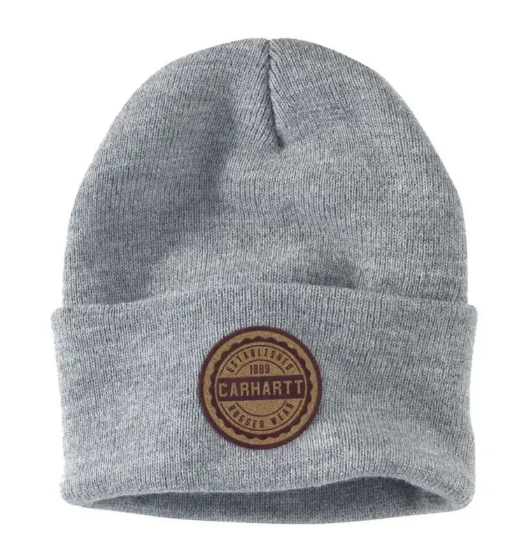 Carhartt - Czapka Knit Rugged Wear Patch Beanie - Heather Grey Ekspresowa dostawa