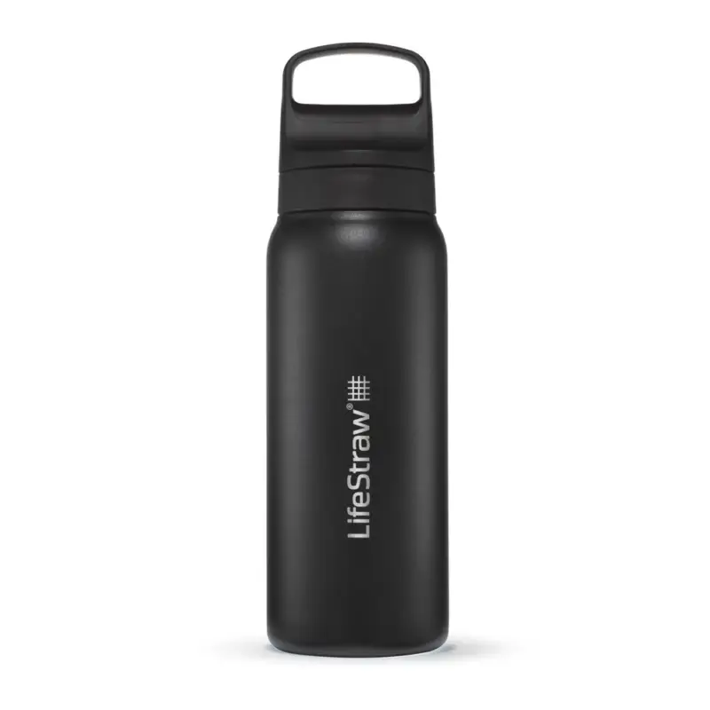 Butelka z filtrem dwustopniowym LifeStraw Go 2.0 Steel - 0.7L Black Do wyczerpania zapasów