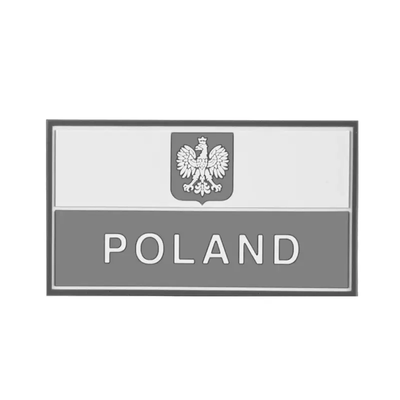 Helikon - Naszywka PVC - Flaga Polska z godłem - Szary Popularny
