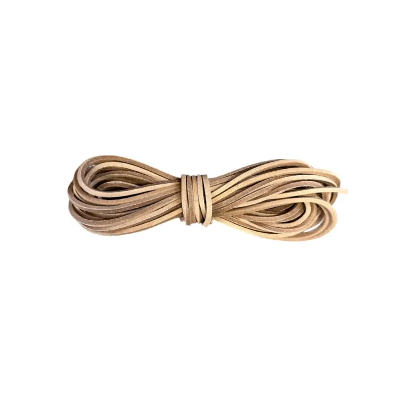 Tylko do końca tygodnia Rzemień skórzany gruby 4x4 mm - 2 metry - naturalny