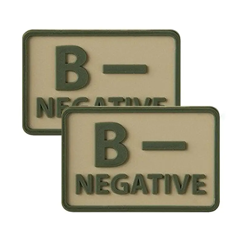 Helikon - Naszywka PVC - Grupa Krwi - B- NEG - Khaki - 2 szt. Ekspresowa dostawa