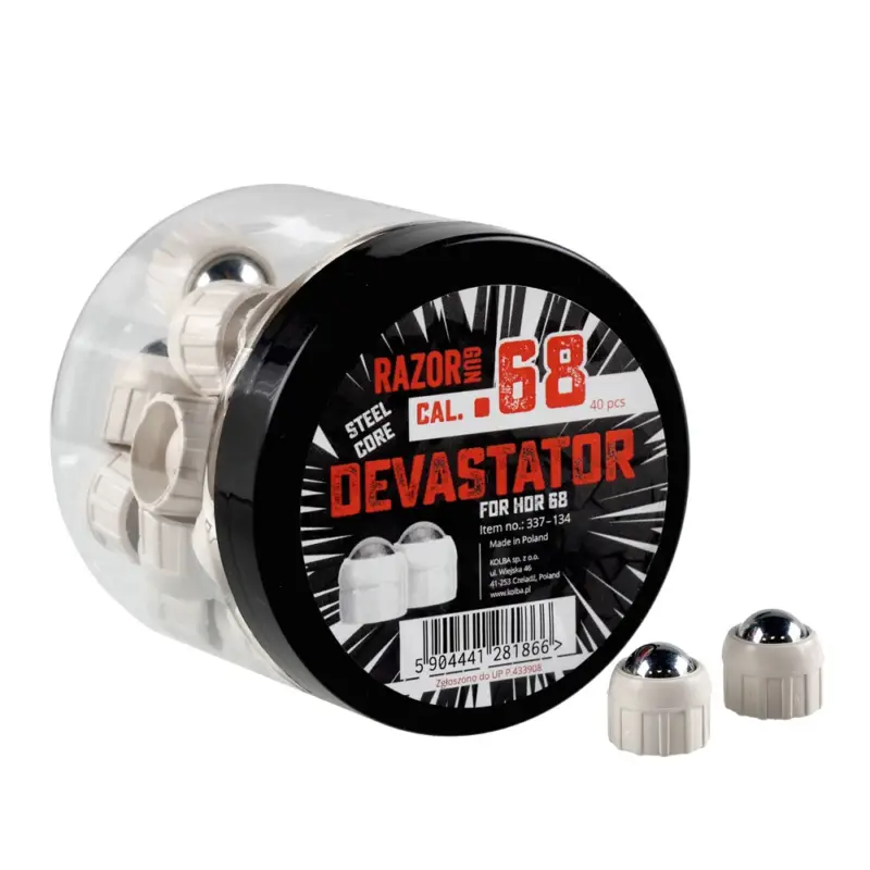 Kup teraz RazorGun - Kule metalowe RGun Steel Core Devastator kal. .68 / 40 szt. do Umarex HDR 68
