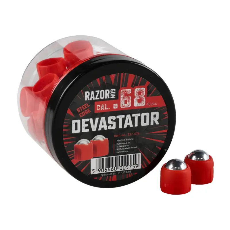 Wysoka jakość RazorGun - Kule metalowe RGun Steel Core Devastator kal. .68 / 40 szt. do Umarex T4E HDS 68 kal.