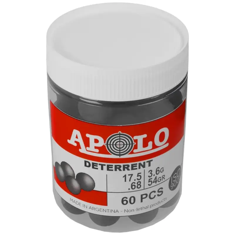 Apolo - Kule gumowe Deterrent Semi Soft .68 cal, 3.60 g, 60 szt. Nowy
