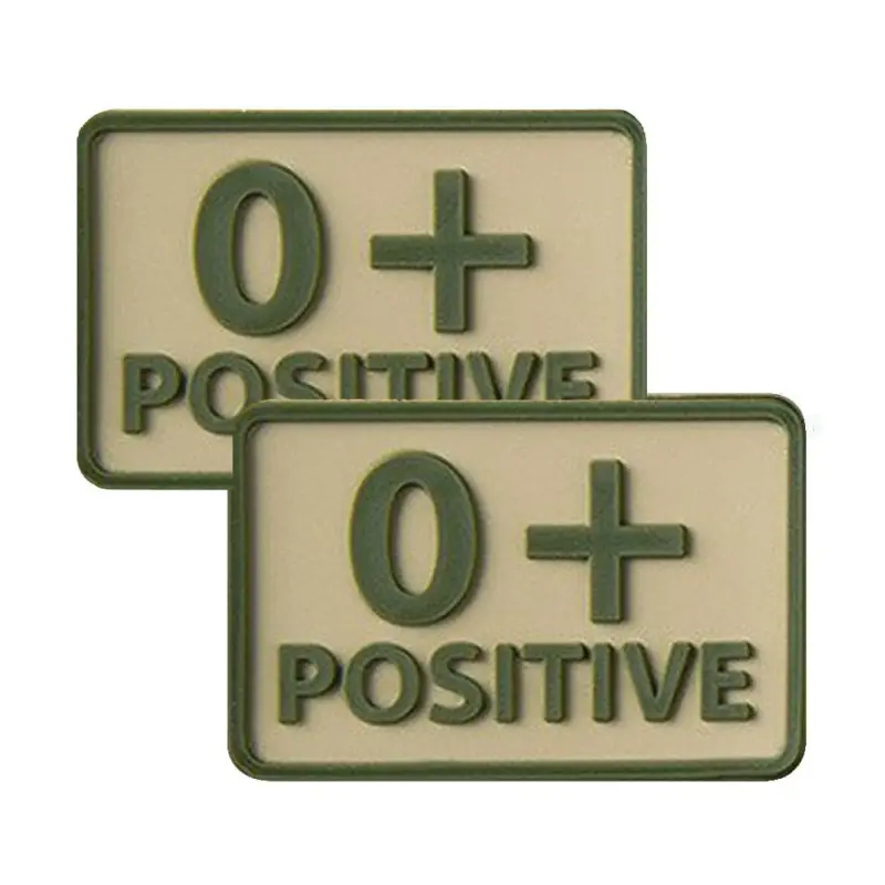 Premium Helikon - Naszywka PVC - Grupa Krwi - 0+ POS - Khaki - 2 szt.