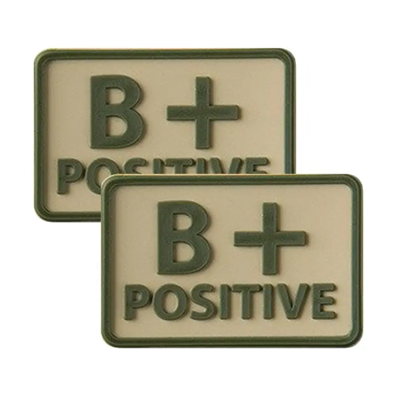 Ograniczona ilość Helikon - Naszywka PVC - Grupa Krwi - B+ POS - Khaki - 2 szt.
