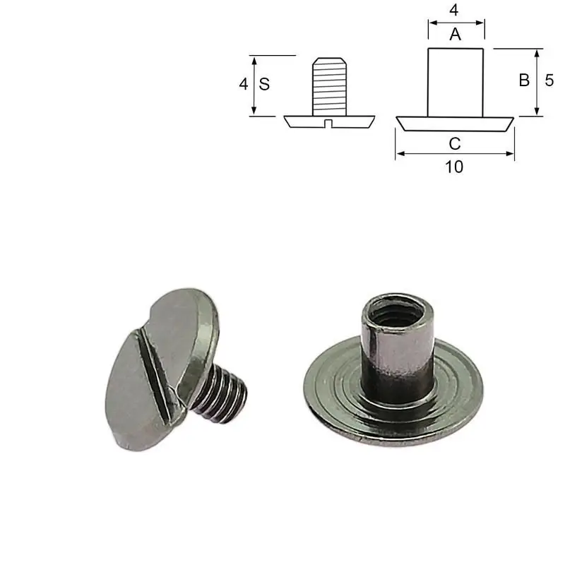Śruba typu Chicago - 5x4x10 mm - Czarny Nikiel (10 szt) Ekspresowa dostawa