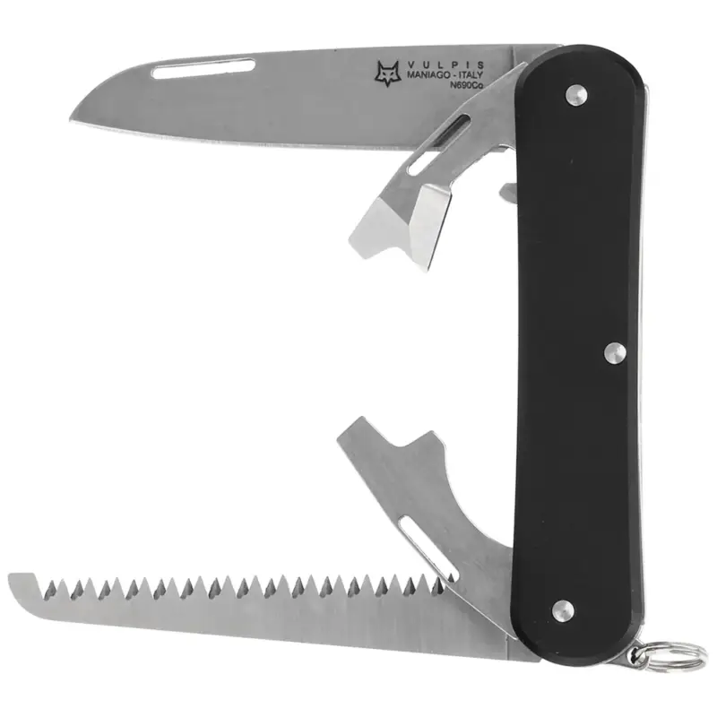 Obniżka ceny MultiTool Fox Vulpis Black Aluminium, Satin N690 (FX-VP130-S4 BK)