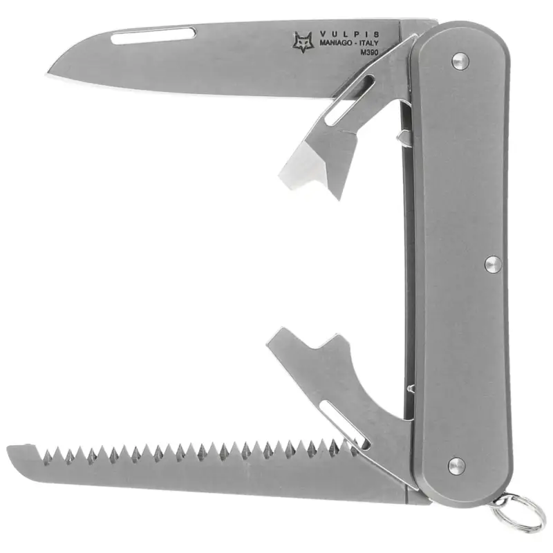 Nie przegap MultiTool Fox Vulpis Sand Blasted Titaniumr, Satin M390 (FX-VP130-S4 TI)