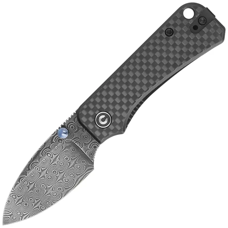 Tylko dziś Nóż Civivi Baby Banter Black Twill Carbon Fiber Overlay On Black G10, Black Hand Rubbed Damascus by Ben Petersen (C19068S-DS1)