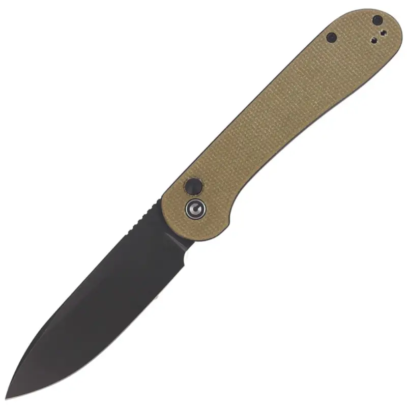 Nóż CIVIVI Button Lock Elementum Olive Micarta, Black Stonewashed (C2103B) Premium