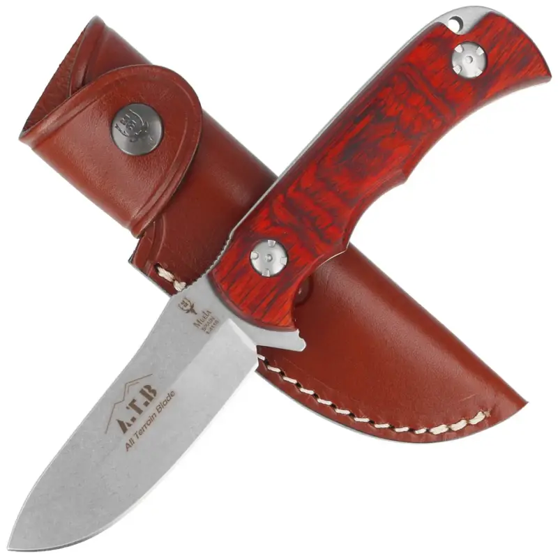Darmowy zwrot Nóż Muela All Terrain Blade Pakka Wood, Stonewashed X50CrMoV15 (ATB-9R)