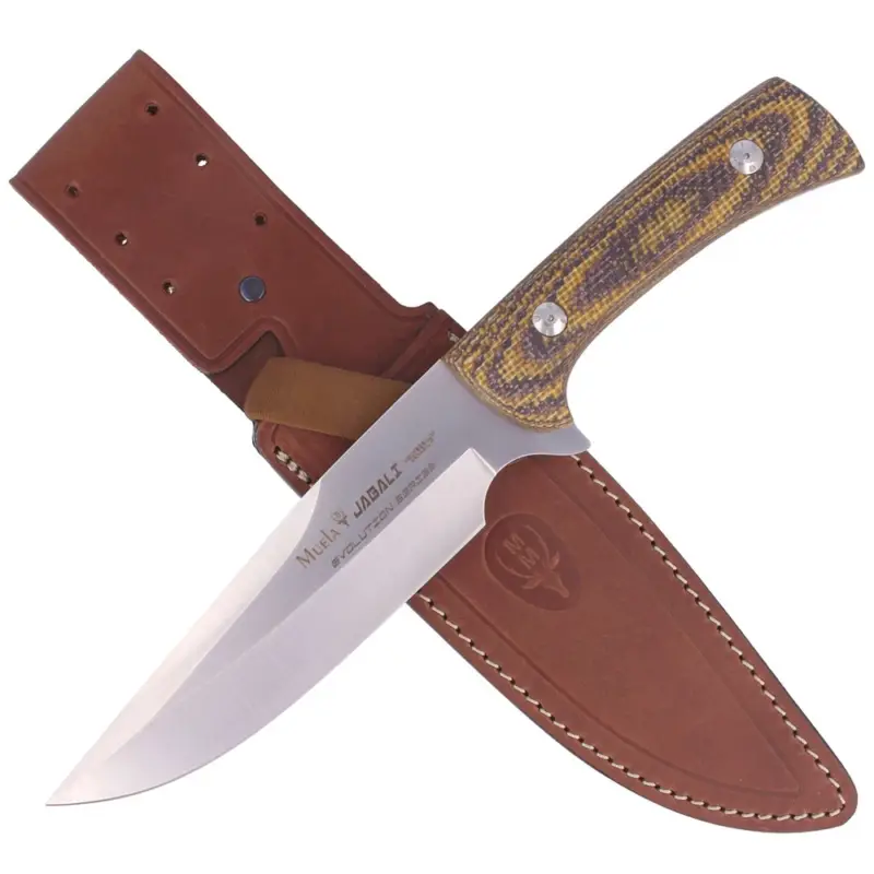 Premium Nóż Muela Full Tang, ABS-Black, Lether (JABALI-17G)