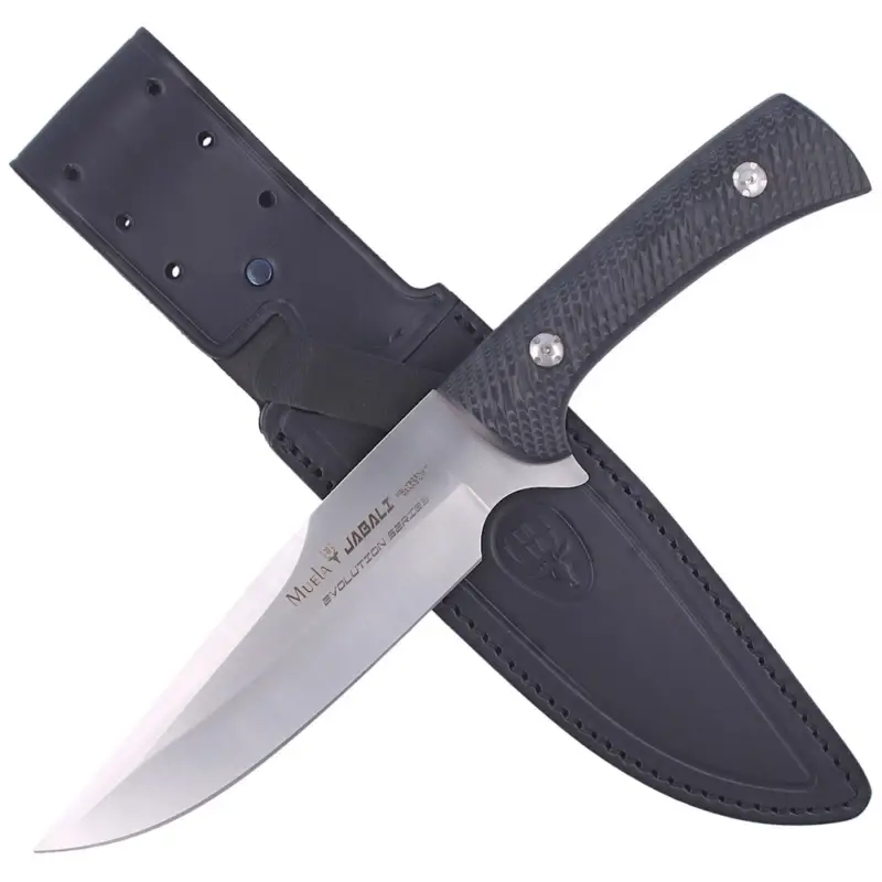Oferta Nóż Muela Full Tang, Micarta-black, Lether (JABALI-17M)