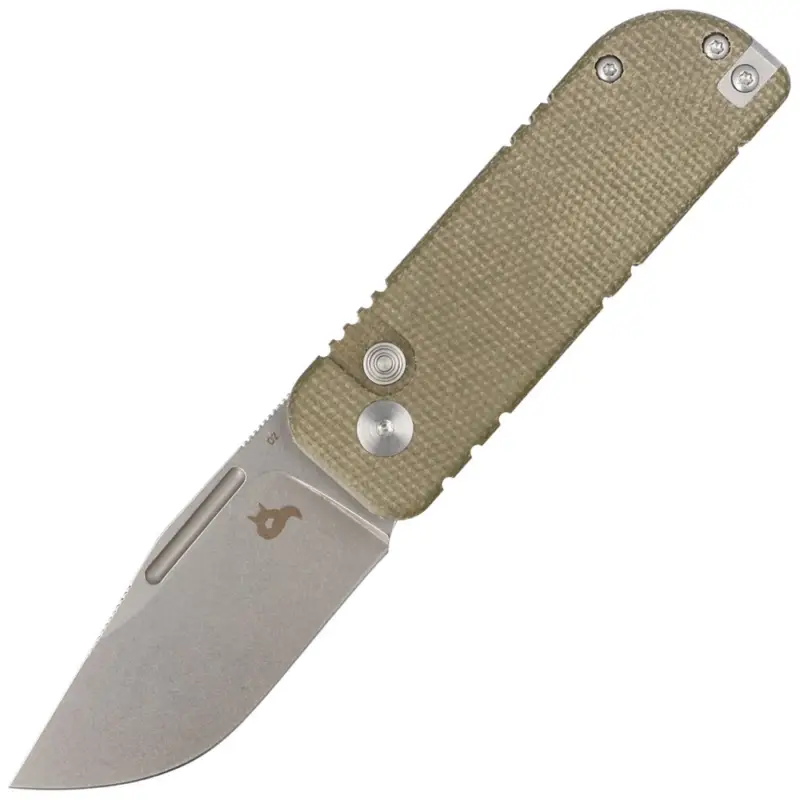 Nóż składany BlackFox NU-Bowie Green Micarta, Coarse Stone Washed D2 by Keanu Alfaro (BF-758-MI) Nowy