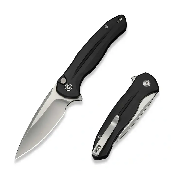 Nóż składany Civivi Button Lock Kitefin Black Aluminium, Satin 14C28N (C24091-1) Darmowy zwrot
