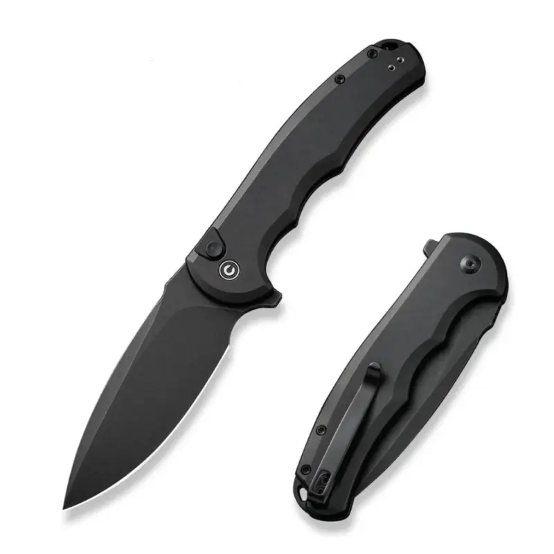 Super okazja Nóż składany Civivi Button Lock Praxis Black Aluminium, Black Stonewashed Nitro-V (C18026E-1)