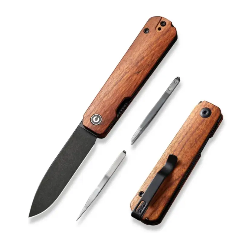 Nóż składany Civivi Sendy Guibourtia Wood, Black Stonewashed Nitro-V by Ben Petersen (C21004A-2) Tylko do końca tygodnia