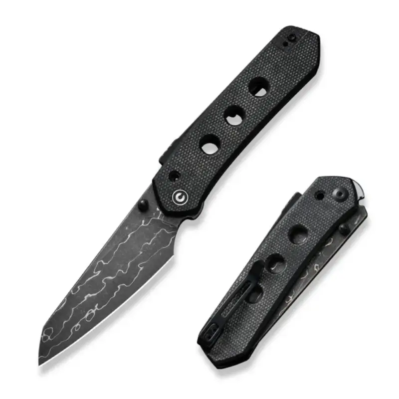 Premium Nóż składany Civivi Vision FG Black Canvas Micarta, Damascus by Snecx Tan (C22036-DS2)