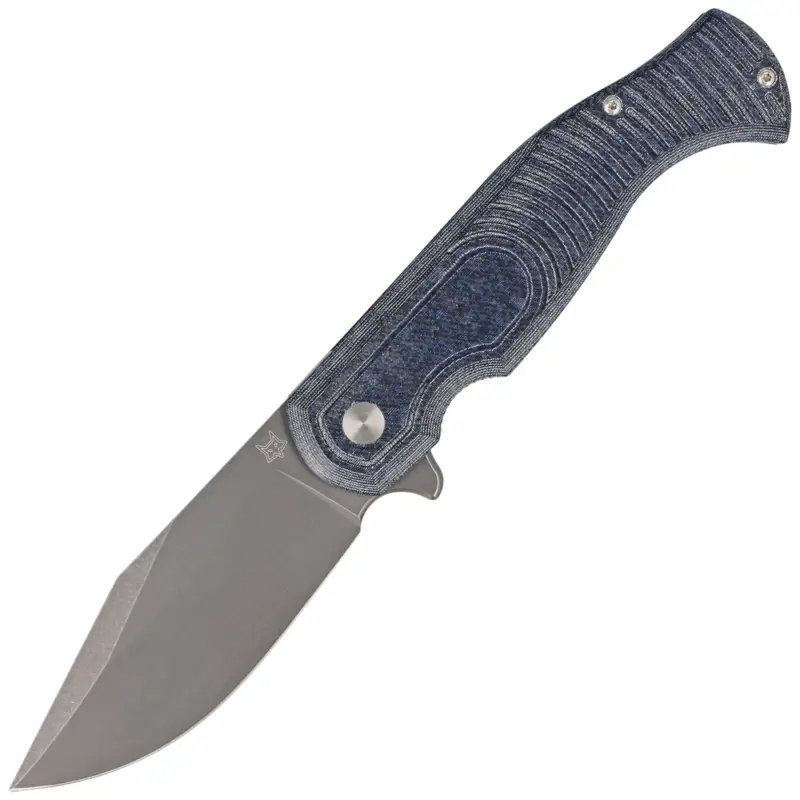 Nóż składany Fox Eastwood Tiger Denim Micarta, Coarse Stonewashed CPM S90V by Gudy Van Poppel (FX-524 MJ) Bezpieczne zakupy