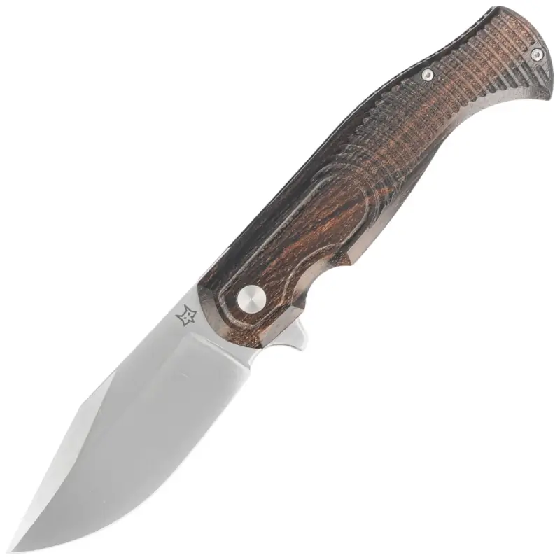 Tani Nóż składany Fox Eastwood Tiger Ziricote Wood, Satin CPM S90V by Gudy Van Poppel (FX-524 ZW)