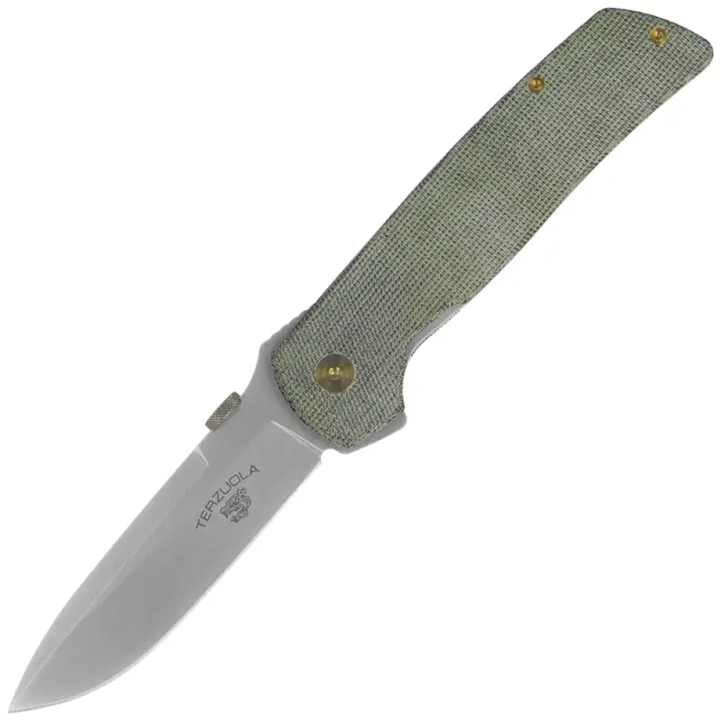 Do wyczerpania zapasów Nóż składany Fox Original Gangster OD Green Canvas Micarta, Stonewashed MagnaCut by Bob Terzuola (FX-ATC-OG01 MOD)