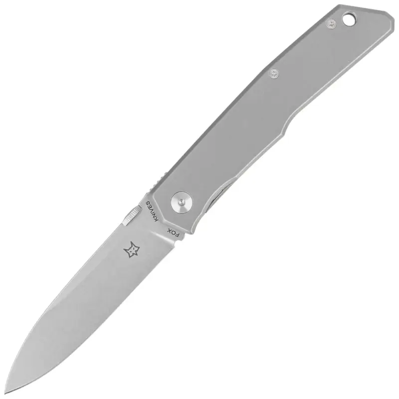 Oferta limitowana Nóż składany Fox The Sicilian Grey Titanium, Stonewashed N690 by Bob Terzuola (FX-525 TI)